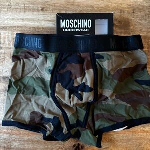 Moschino Men's Camo camouflage Boxer Briefs trunks cotton stretch Small NWT BOX